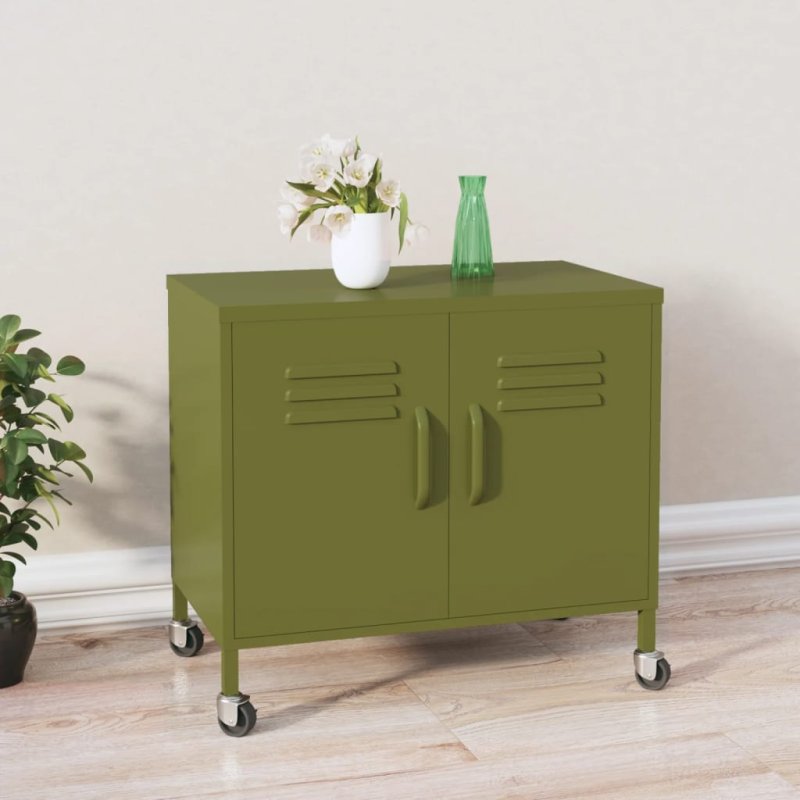 Armario de almacenamiento acero verde oliva 60x35x56 cm VX-336261