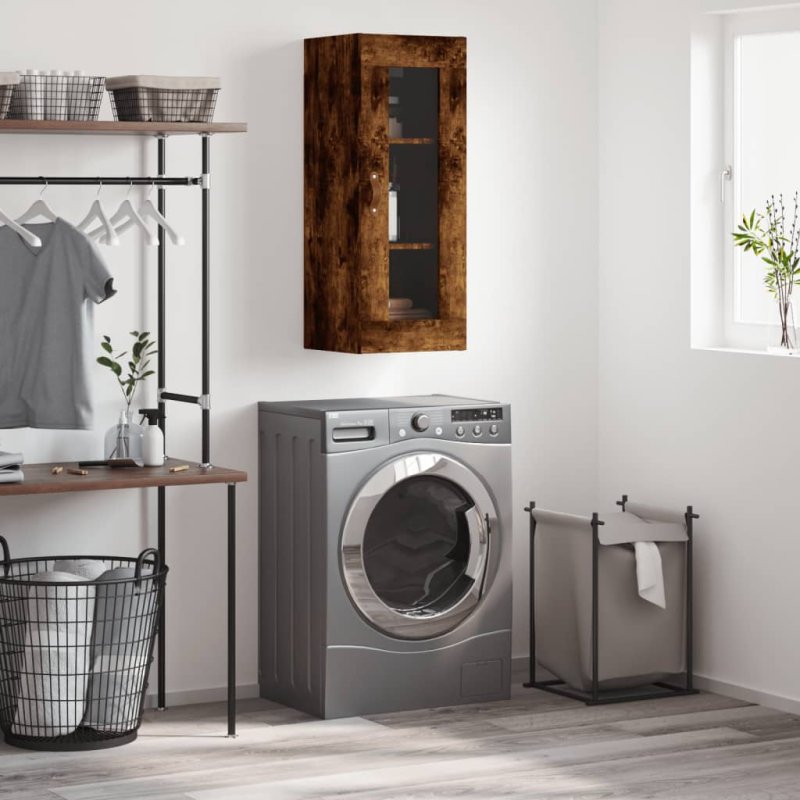 Armario de pared roble ahumado 34,5x34x90 cm VX-828889