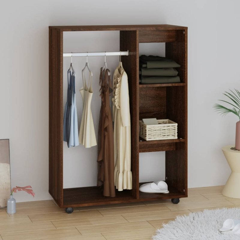 Armario madera contrachapada color roble marrón 80x40x110 cm VX-815980