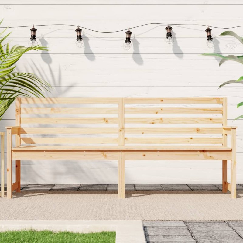 Banco de jardín madera maciza de pino 203,5x48x91,5 cm VX-824074