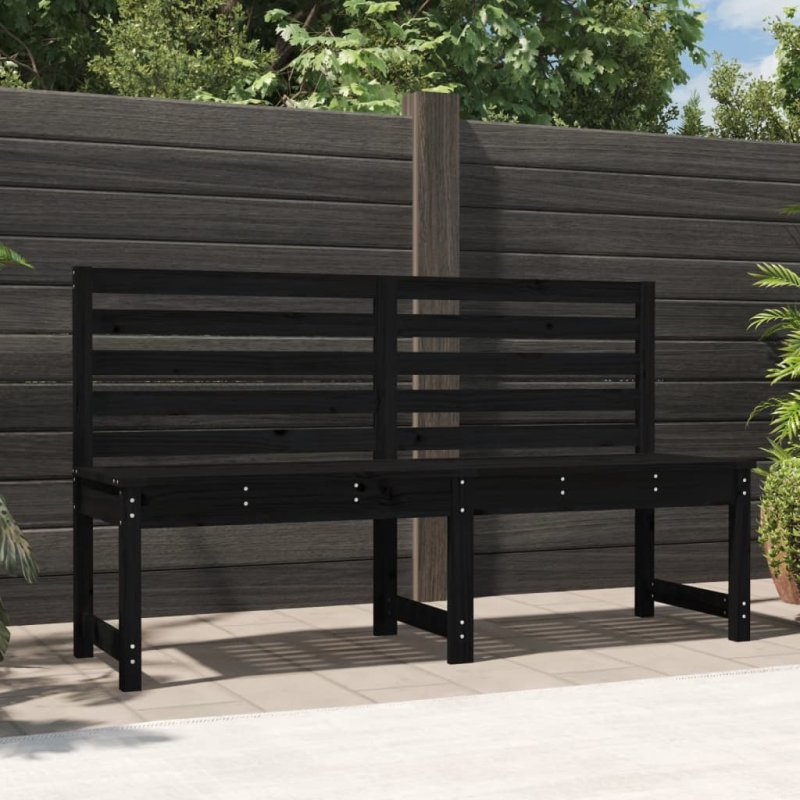 Banco de jardín madera maciza pino negro 157,5 cm VX-824043