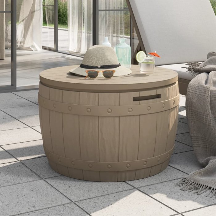 Caja de almacenaje de jardín 3 en 1 polipropileno marrón claro VX-364162