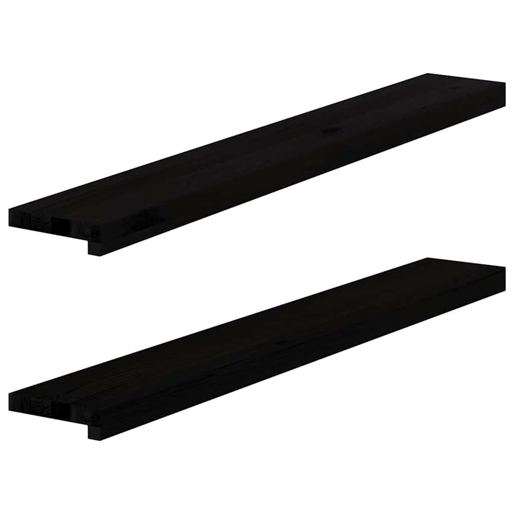 vidaXL Alféizares de ventana 2 uds madera maciza roble marrón oscuro 8721102800573
