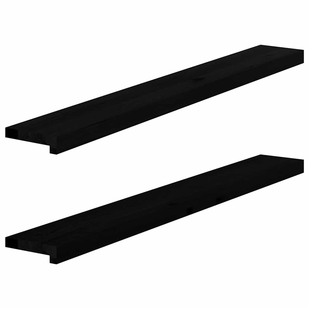vidaXL Alféizares de ventana 2 uds madera maciza roble marrón oscuro 8721102800580