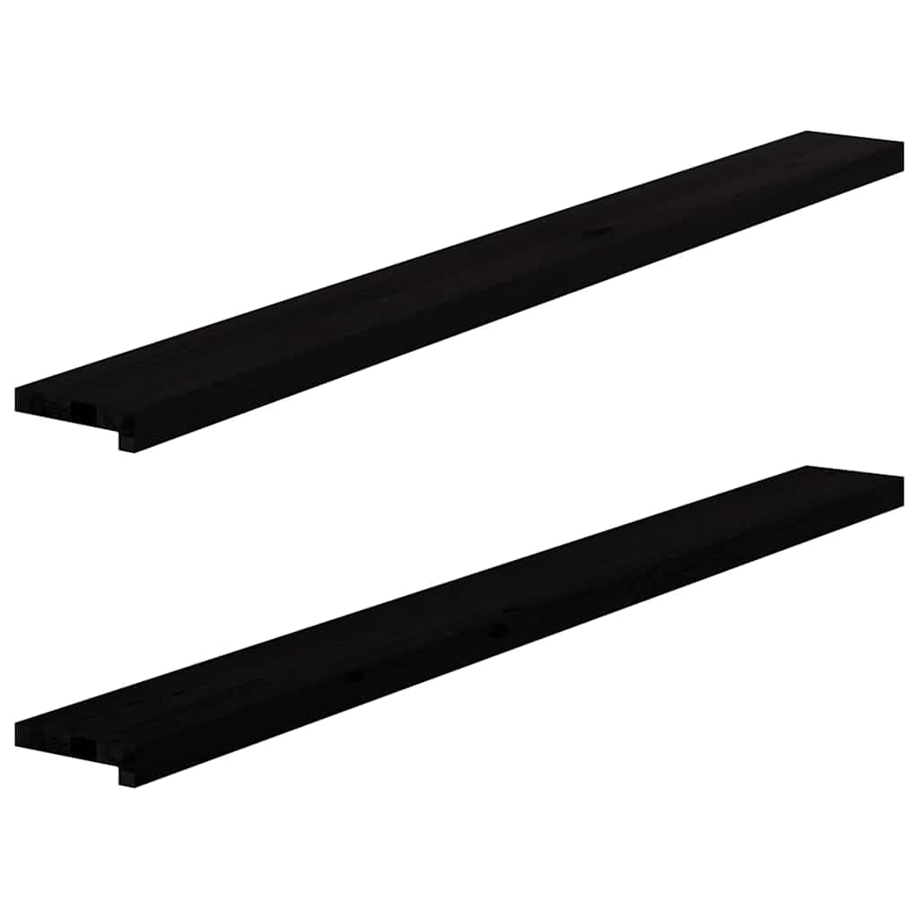 vidaXL Alféizares de ventana 2 uds madera maciza roble marrón oscuro 8721102800603