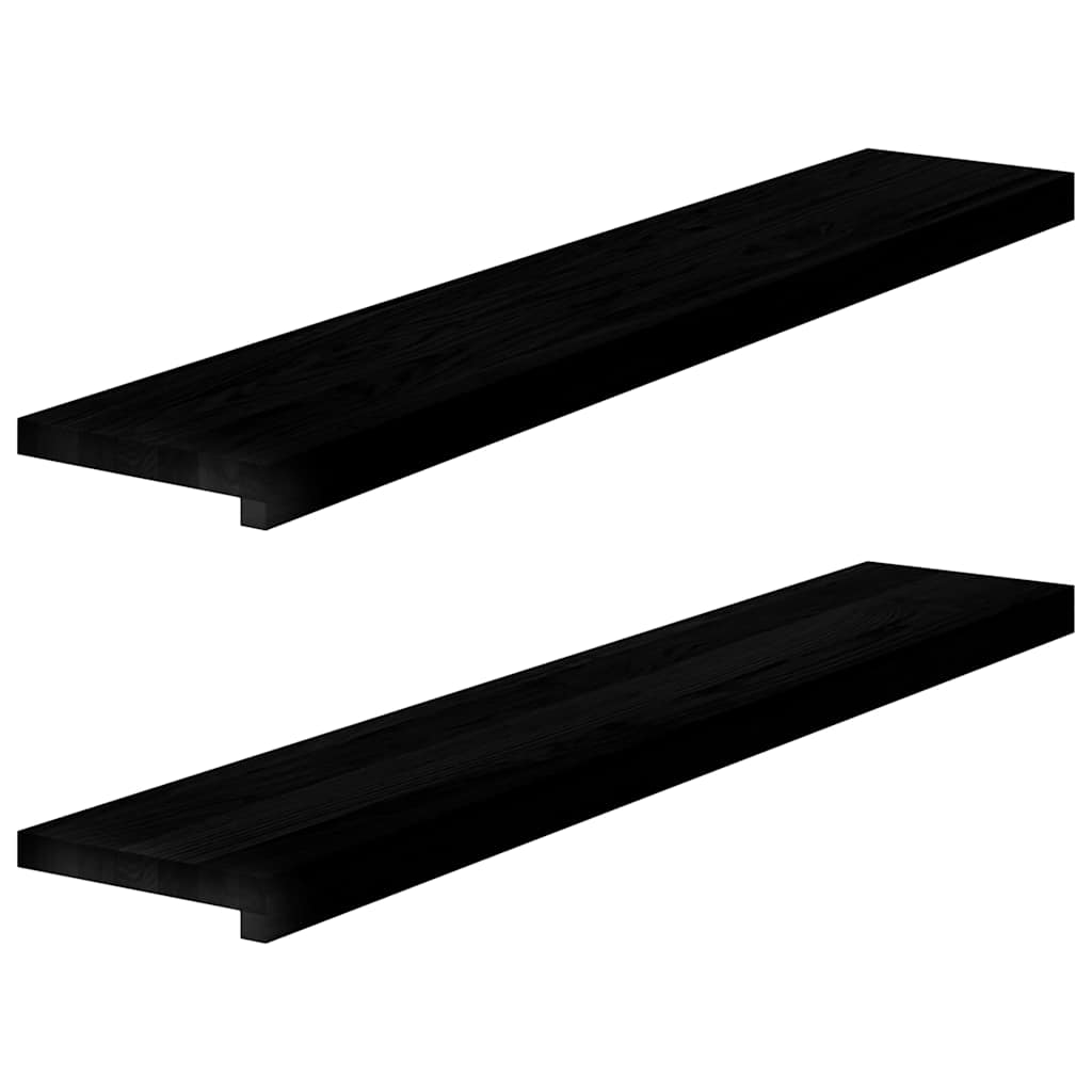 vidaXL Alféizares de ventana 2 uds madera maciza roble marrón oscuro 8721102800658