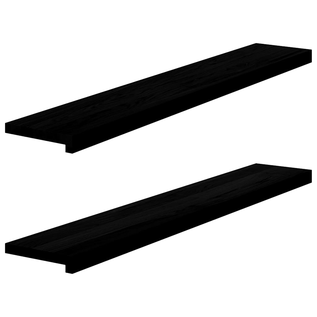 vidaXL Alféizares de ventana 2 uds madera maciza roble marrón oscuro 8721102800665