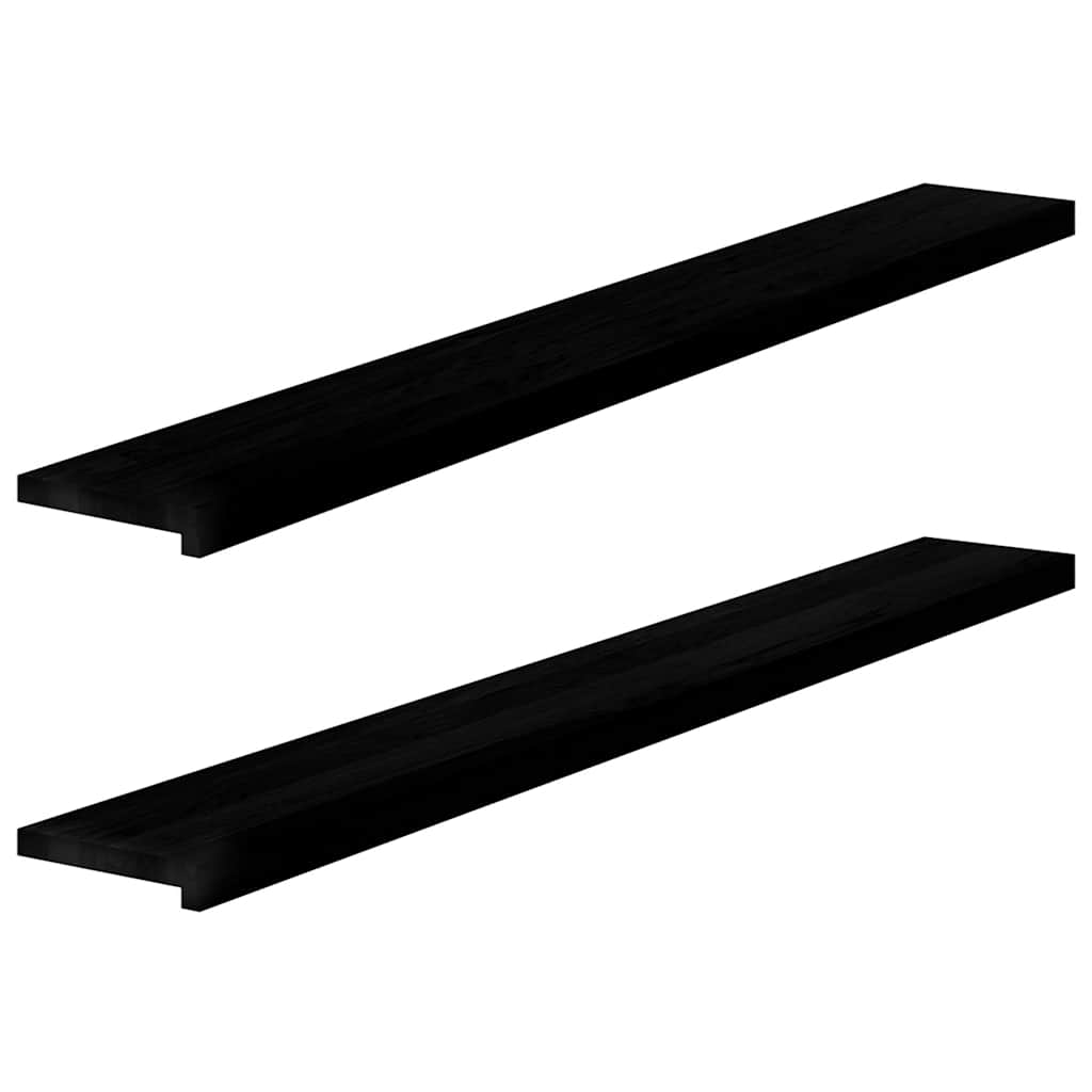 vidaXL Alféizares de ventana 2 uds madera maciza roble marrón oscuro 8721102800689