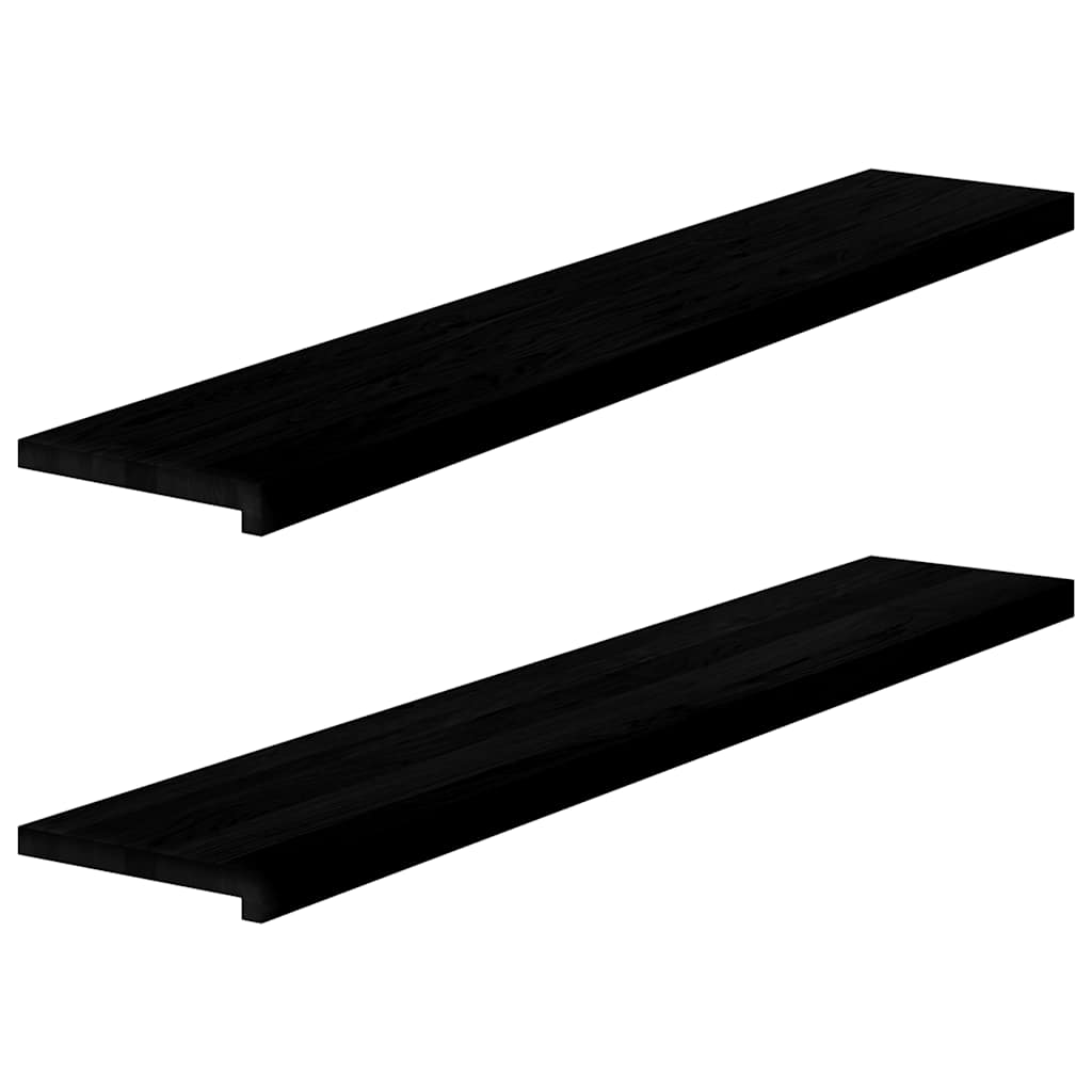 vidaXL Alféizares de ventana 2 uds madera maciza roble marrón oscuro 8721102800757