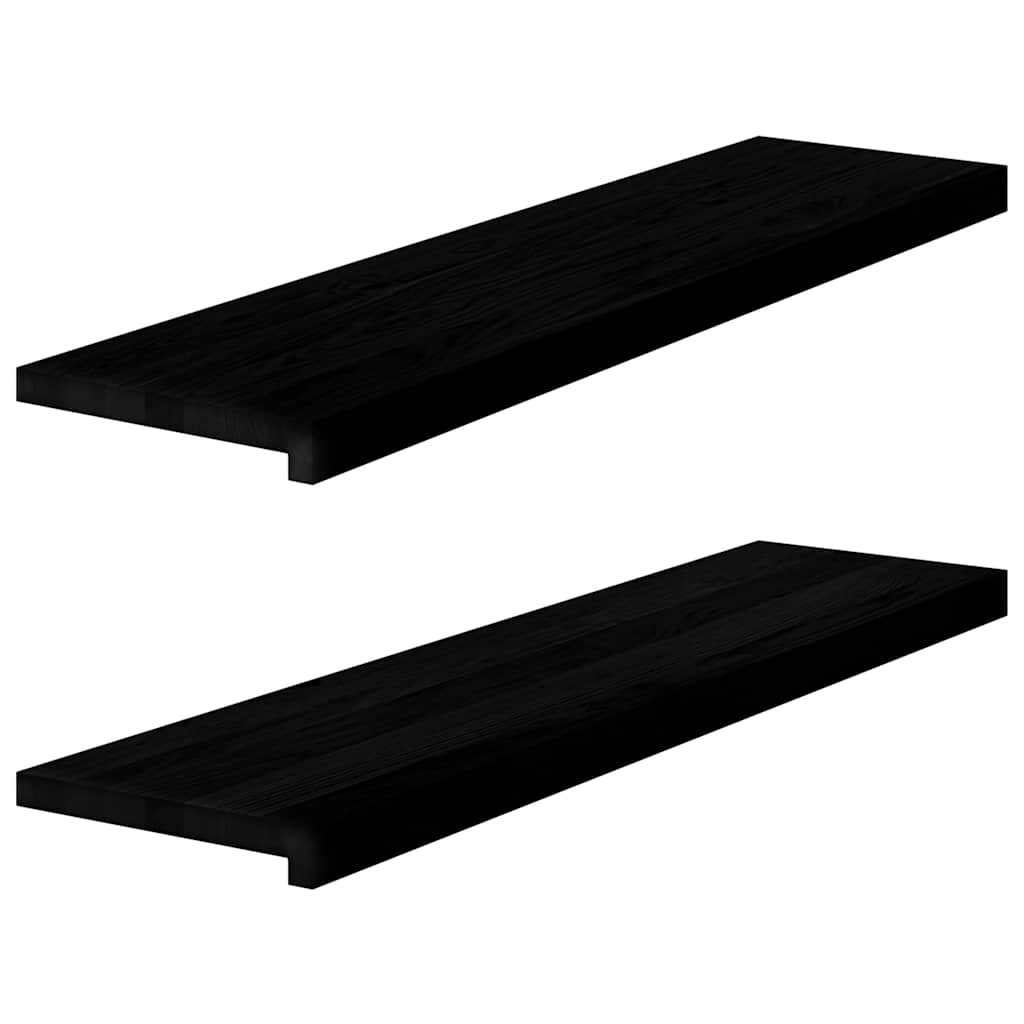 vidaXL Alféizares de ventana 2 uds madera maciza roble marrón oscuro 8721102800801