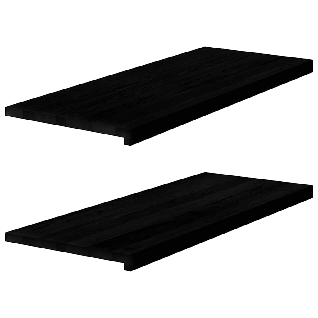 vidaXL Alféizares de ventana 2 uds madera maciza roble marrón oscuro 8721102800887