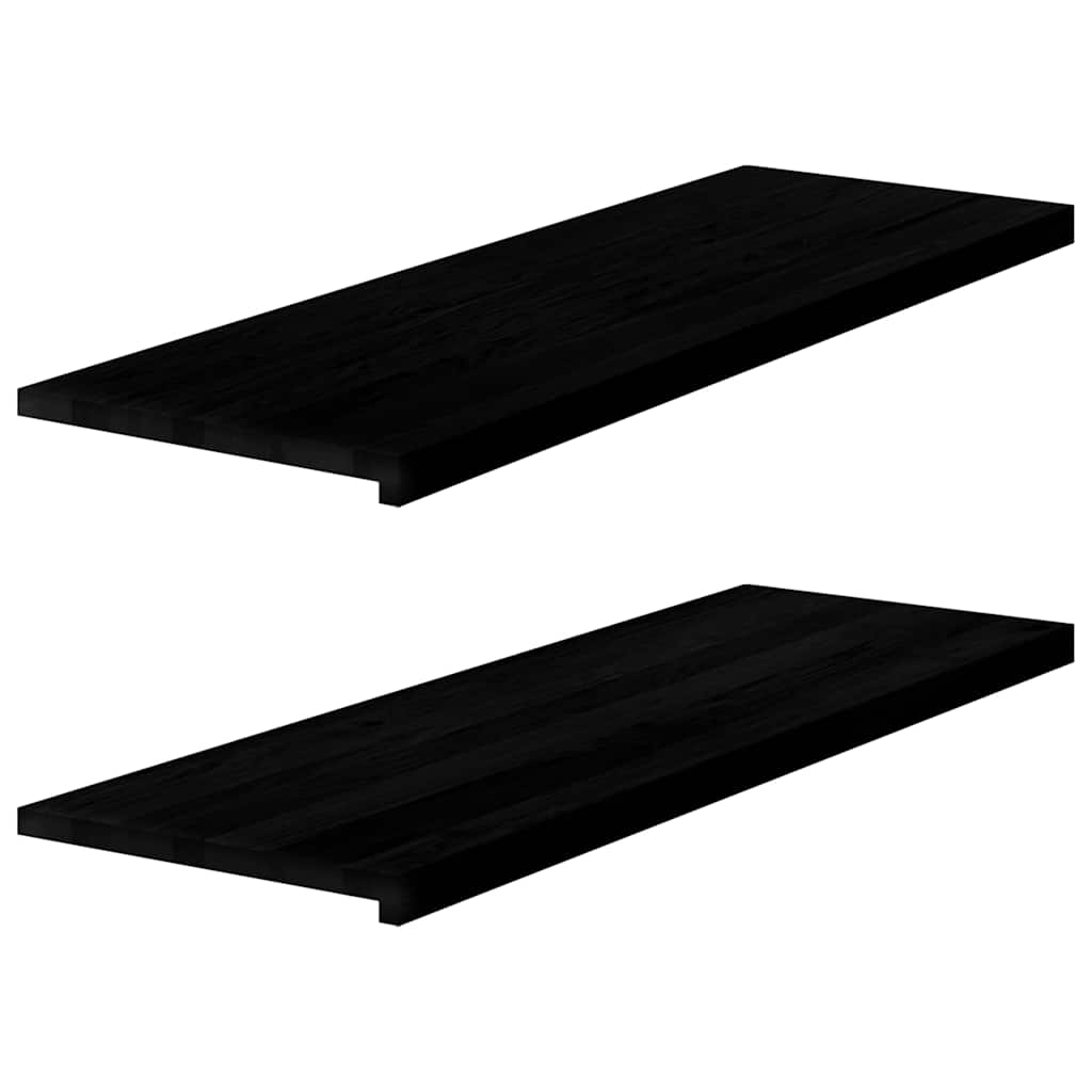 vidaXL Alféizares de ventana 2 uds madera maciza roble marrón oscuro 8721102800900