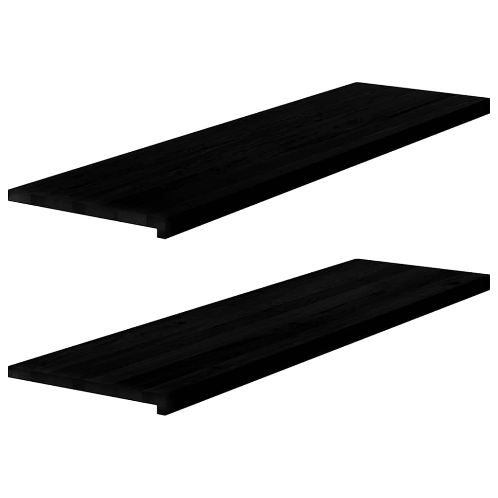 vidaXL Alféizares de ventana 2 uds madera maciza roble marrón oscuro 8721102800917