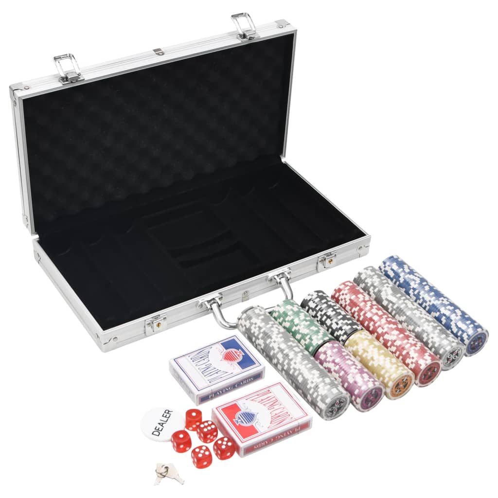 vidaXL Juego de fichas de póker 300 piezas 11,5 g