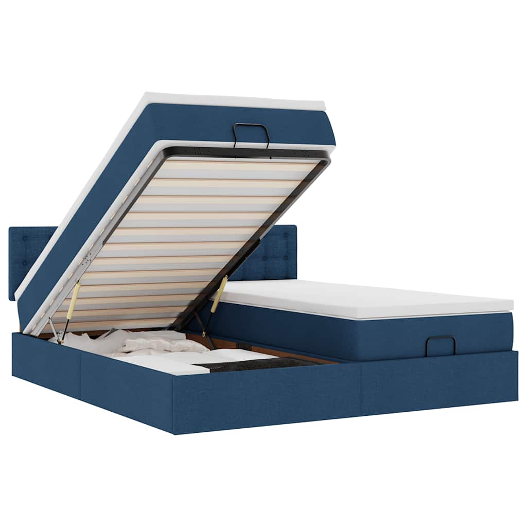 vidaXL Estructura de cama otomana con colchones tela topo 200x200cm 8721158468369