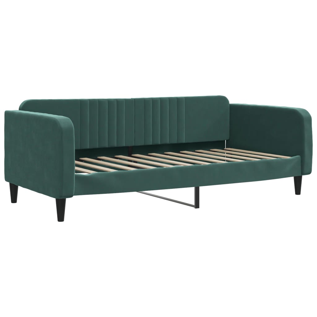 vidaXL Sofá cama sin colchón terciopelo verde oscuro 100x200 cm 8720845953904