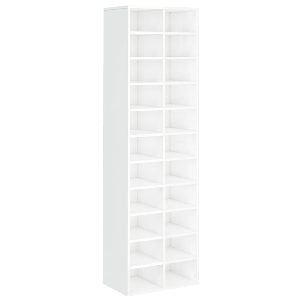 vidaXL Mueble zapatero de aglomerado blanco brillante 54x34x183 cm