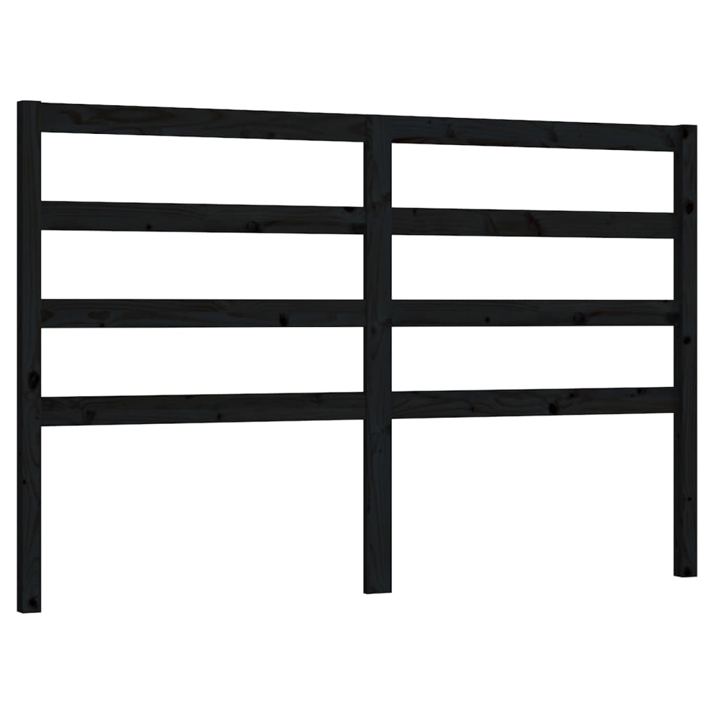 vidaXL Cabecero de cama madera maciza de pino negro 126x4x100 cm 8720286946770