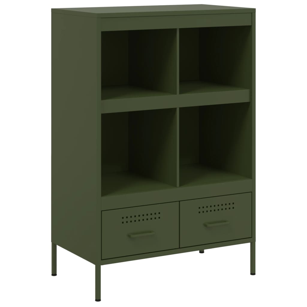 vidaXL Aparador acero verde oliva 68x39x101,5 cm 8721102390685