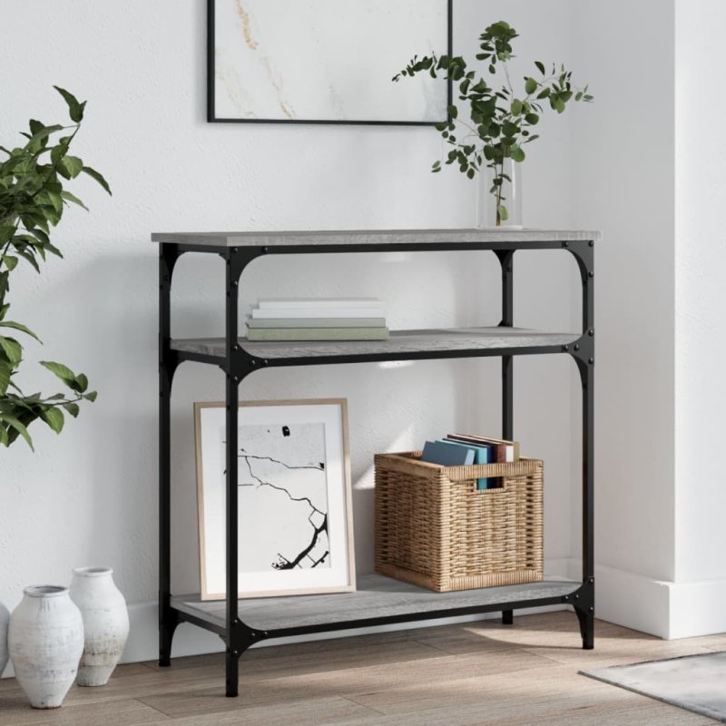 Mesa consola madera de ingeniería gris Sonoma 75x29x75 cm VX-834043
