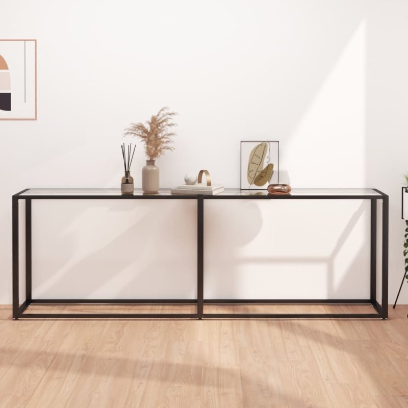Mesa consola vidrio templado transparente 220x35x75,5 cm VX-331690