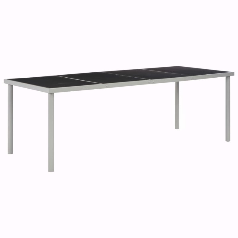 Mesa de jardín de jardín de acero negra 220x90x74,5 cm VX-44705