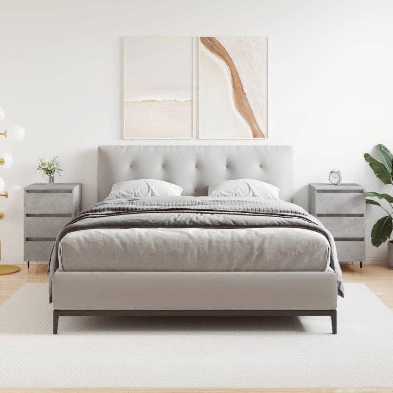 Mesitas noche 2 uds madera ingeniería gris hormigón 40x35x69 cm VX-826917