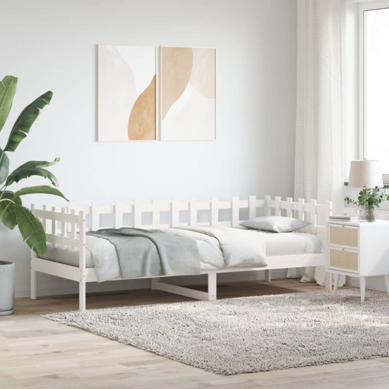 Sofá cama sin colchón madera maciza de pino blanco 80x200 cm VX-840377