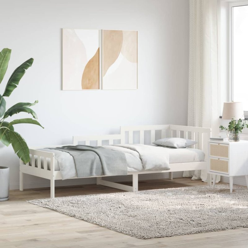 Sofá cama sin colchón madera maciza de pino blanco 80x200 cm VX-840368