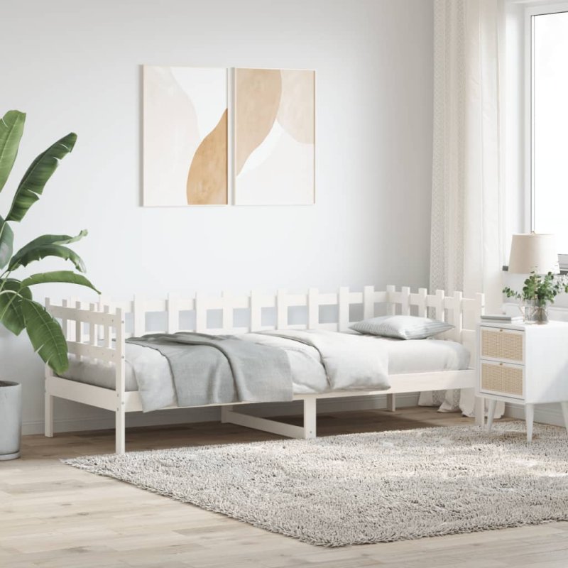 Sofá cama sin colchón madera maciza de pino blanco 90x200 cm VX-840380